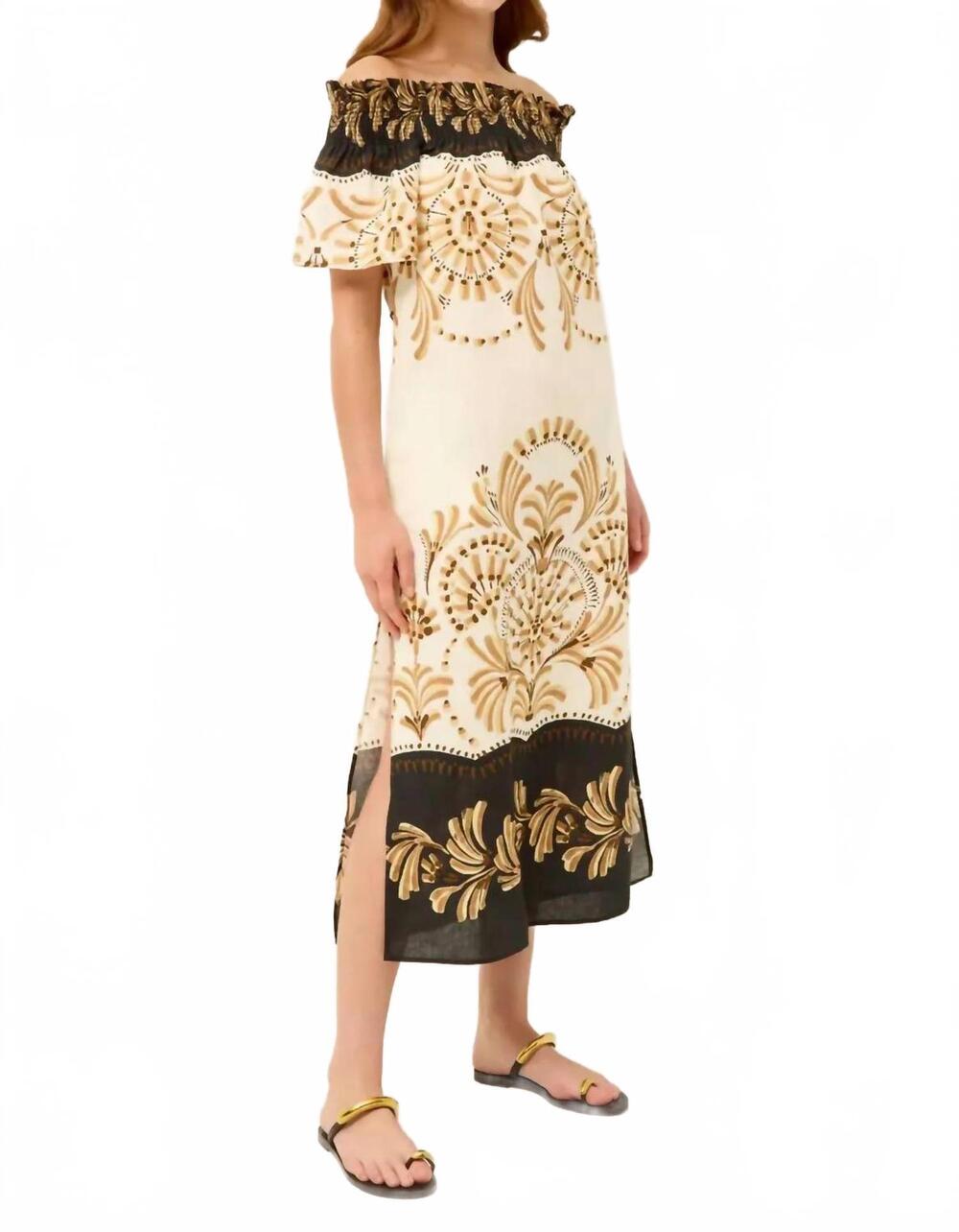 NEW MARIE OLIVER lola midi dress in flueron